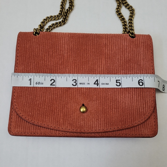 Madewell Rust Corduroy Crossbody Bag with Gold Chain - Picture 11 of 12